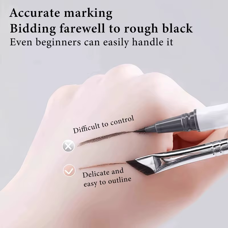 1/2/3 Pinceaux professionnels ultra-fins angulaires pour eye-liner, pinceaux plats à angle fin pour le contour des sourcils, pinceaux de précision pour le maquillage du visage, outils de maquillage