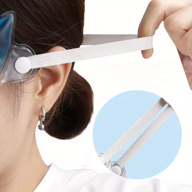1 morceau de masque pour les yeux en gel souple bleu, masque pour les yeux à double usage à compresse froide et chaude réglable