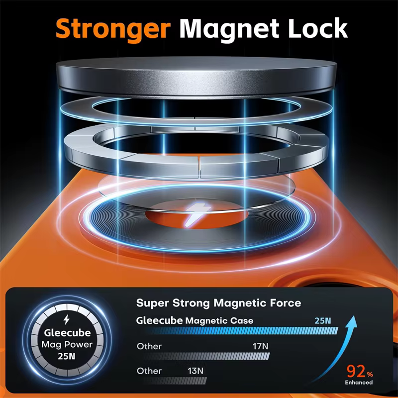 Étui magnétique souple en Silicone Orange pour IPhone17, pour IPhone 17 Air 16 15 14 13 12 Pro Max Plus 17Air 17Pro Magsafe