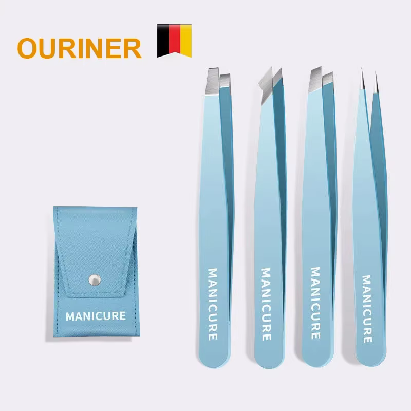 EyeblogugTweezer-Pince à épiler inclinée en acier inoxydable