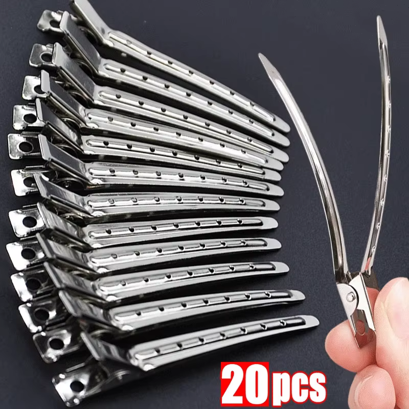 Pinces de soins capillaires pour femmes, pinces de séparation en métal et acier pour coiffure, barbier, coupe de cheveux, outils de coiffure, racine de cheveux, épingle à cheveux moelleuse