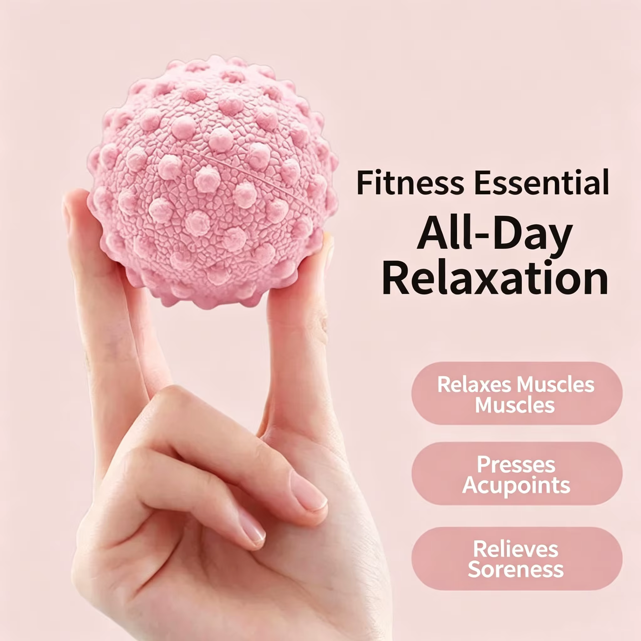 Balle de massage pour le pied, balle de yoga et de fitness pour la relaxation musculaire, balle de thérapie des points d'acupuncture pour les épaules, le cou, la taille et le dos