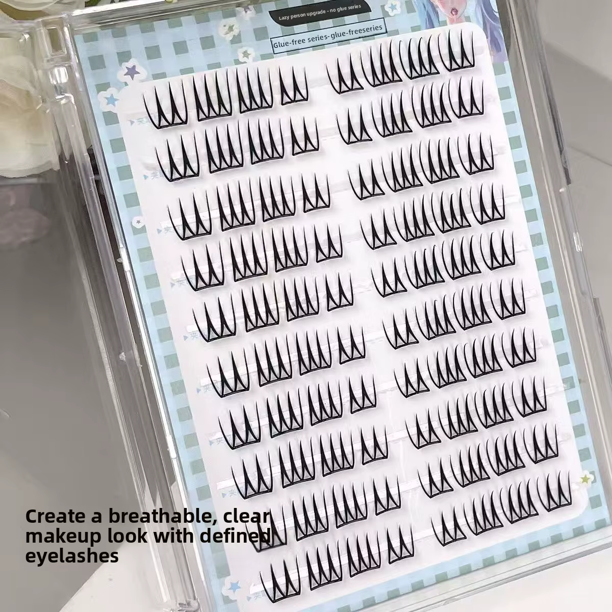 Faux cils sans colle, bandes de cils en forme de U