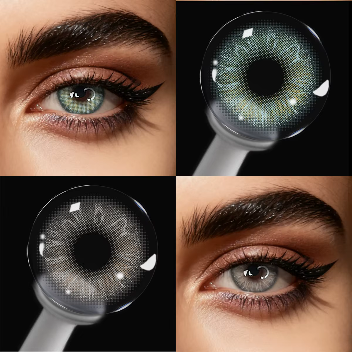 VISUASHOW Iris Grey Lentilles de contact colorées naturelles à usage semi-annuel