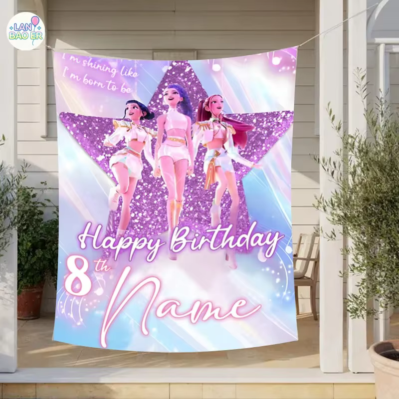 Toile de fond personnalisée pour fête d'anniversaire, fond en vinyle personnalisé avec ballons pour stand Photo, Table douce, décoration murale