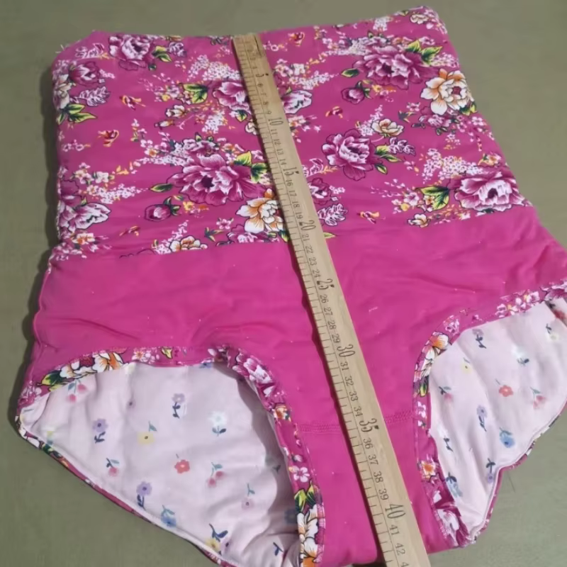 Slip taille haute en coton doux et rempli de fleurs pour femmes, slip bouffant et chaud pour le ventre, culotte de fête privée, Costumes Sexy faits à la main