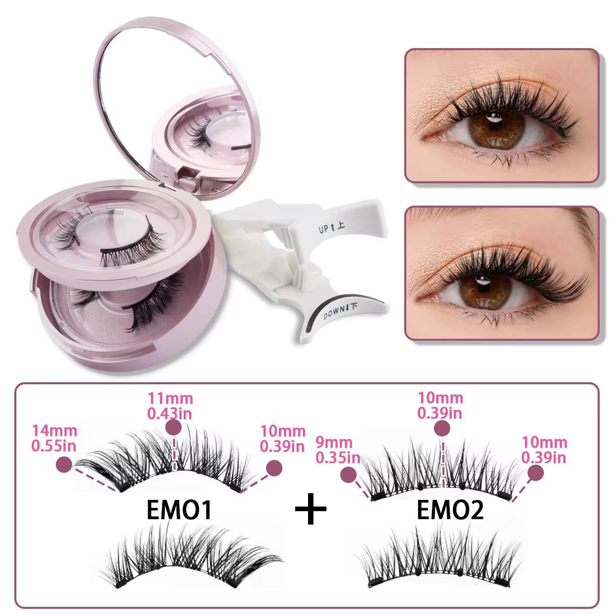 Kit de faux cils magnétiques avec pince à épiler