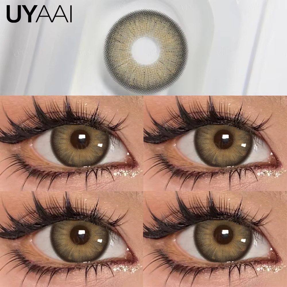 UYAAI 1 paire d'élèves colorées pour les yeux naturel brun grands