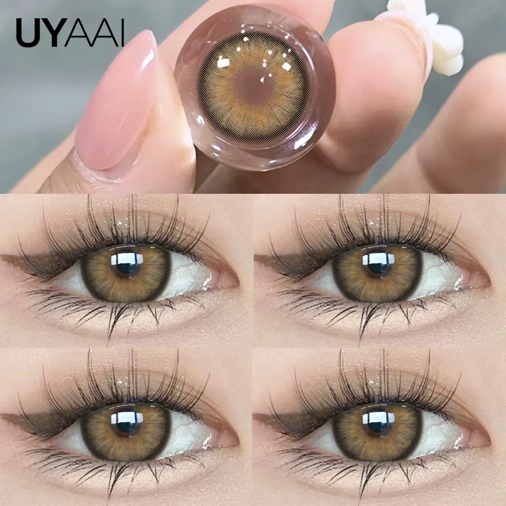 UYAAI nouvelles lentilles de Contact colorées pour les yeux mode coréenne Colorcon bleu feuilles de couleur