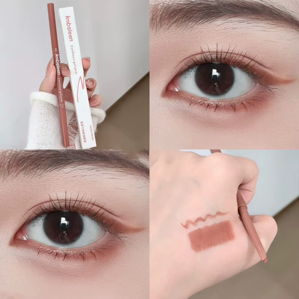 Crayon Eyeliner Double Pointe Pigment Lisse Brun Mocha Doux Aegyosal Imperméable Mat Effet Silkworm Maquillage Naturel des Yeux