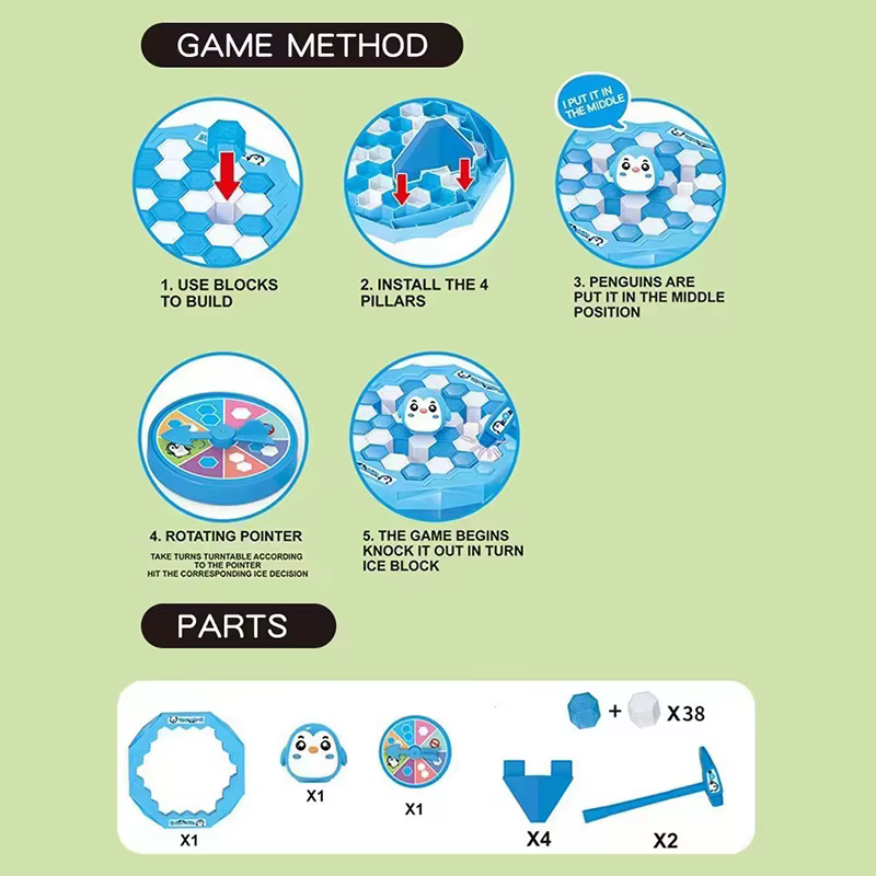 Mini pingouin à briser la glace, sauvez le petit pingouin, jeu de frappe sur glace, compétition interactive de bureau pour enfants, jouets parents et enfants