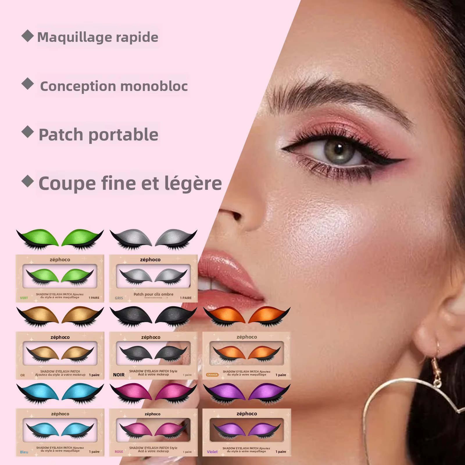 Cils avec bandes de fard à paupières