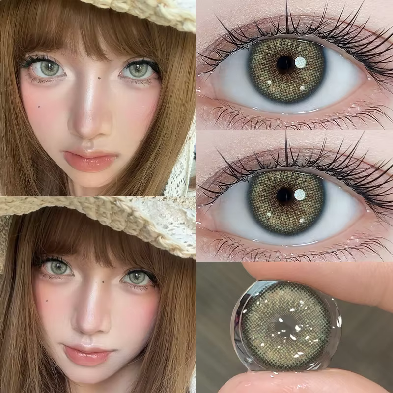 DUOXIU Lot de 2 nouvelles lentilles de contact colorées pour les yeux avec dioptrie