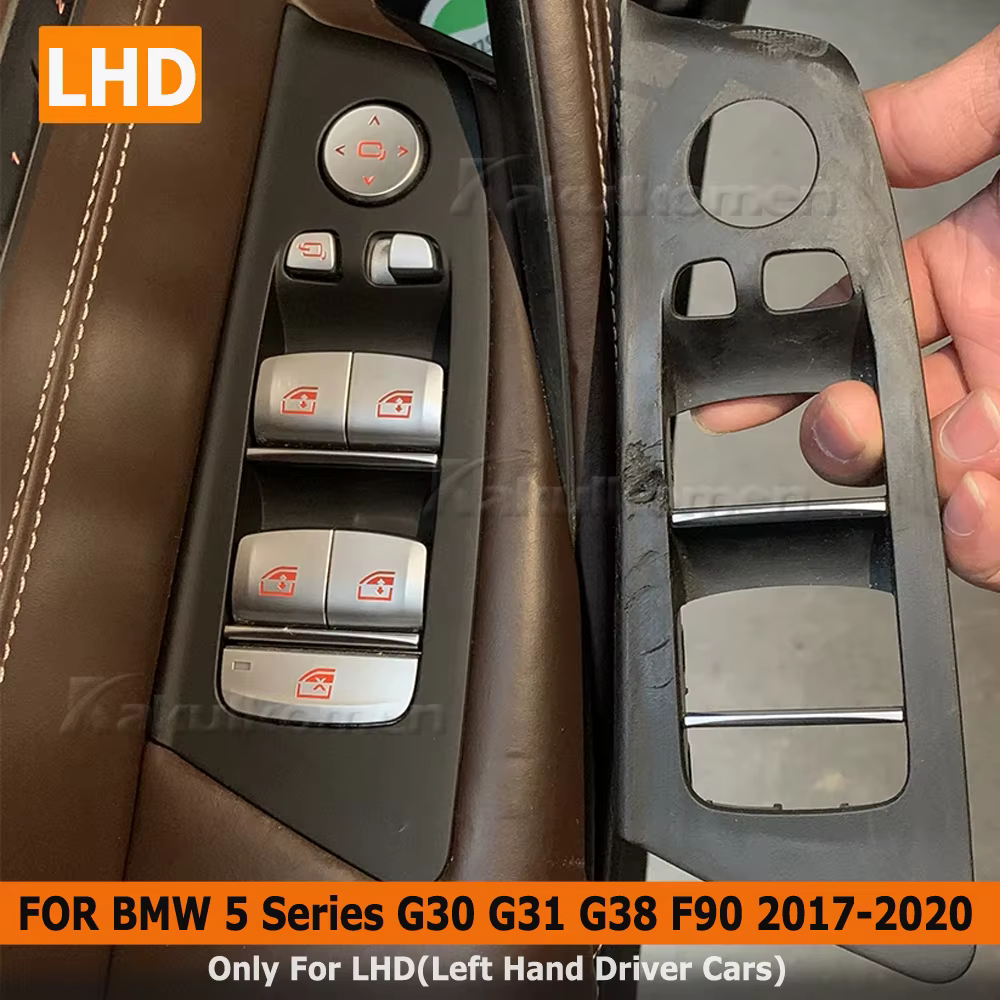 Panneau de bouton de commutation de lève-vitre, intérieur de voiture LHD, porte avant arrière, couvercle Kiev illage, BMW Série 5, M5, G30, G31, F90, 2017, 2018, 2019, 2020