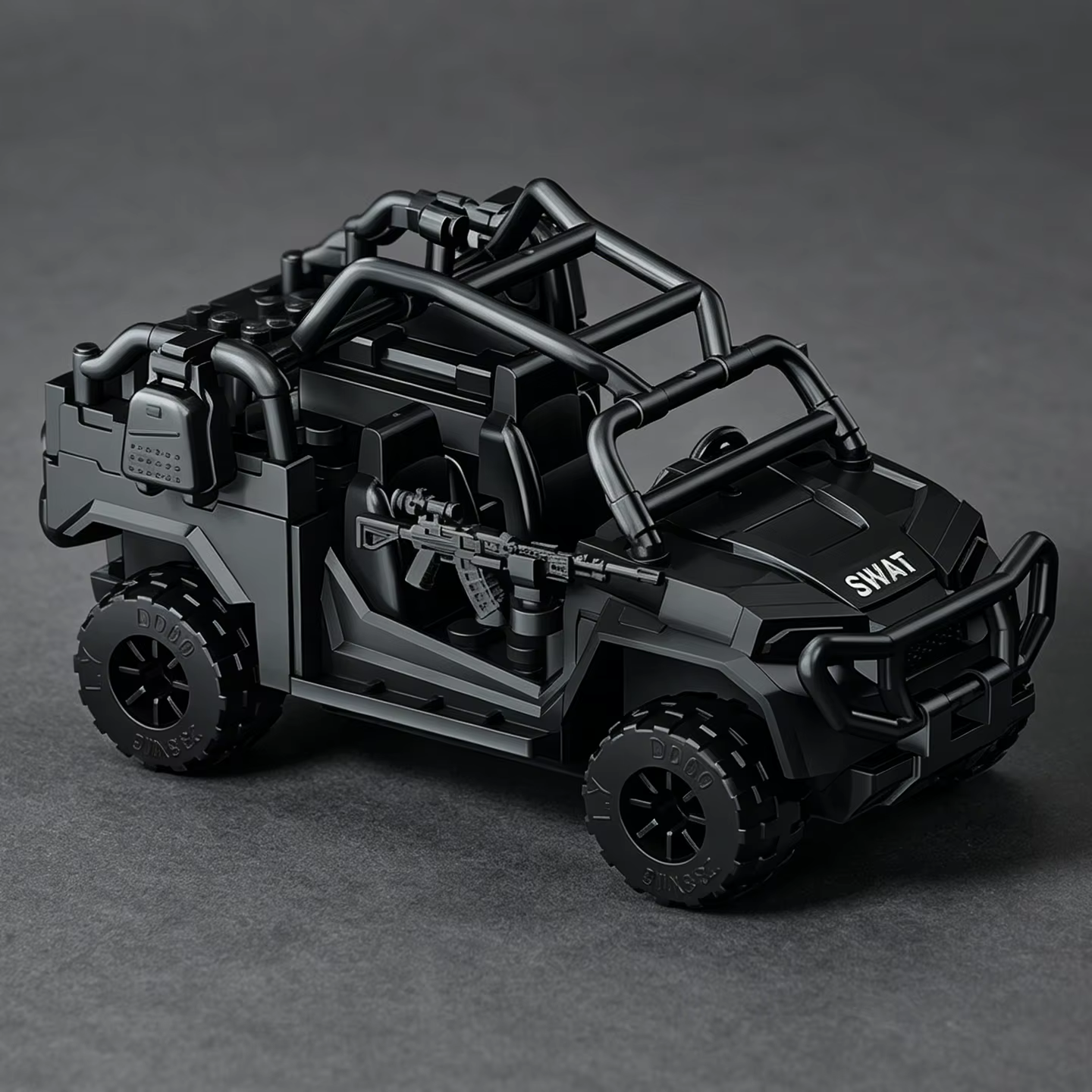 Série Police Urbaine : Blocs de construction de véhicules blindés Polaris SWAT Checkpoint – Jouet éducatif avec scène de base militaire