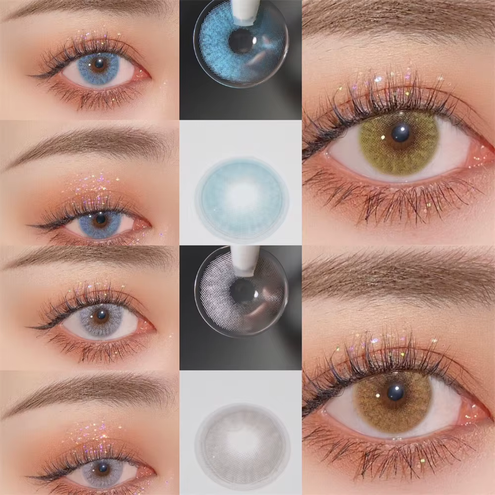 Lentilles de contact annuelles 10Ma Jiu Yellow Natural Color pour les yeux