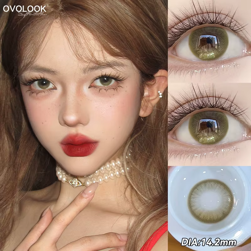 1 paire de lentilles de Contact série rose pour les yeux beauté élèves maquillage