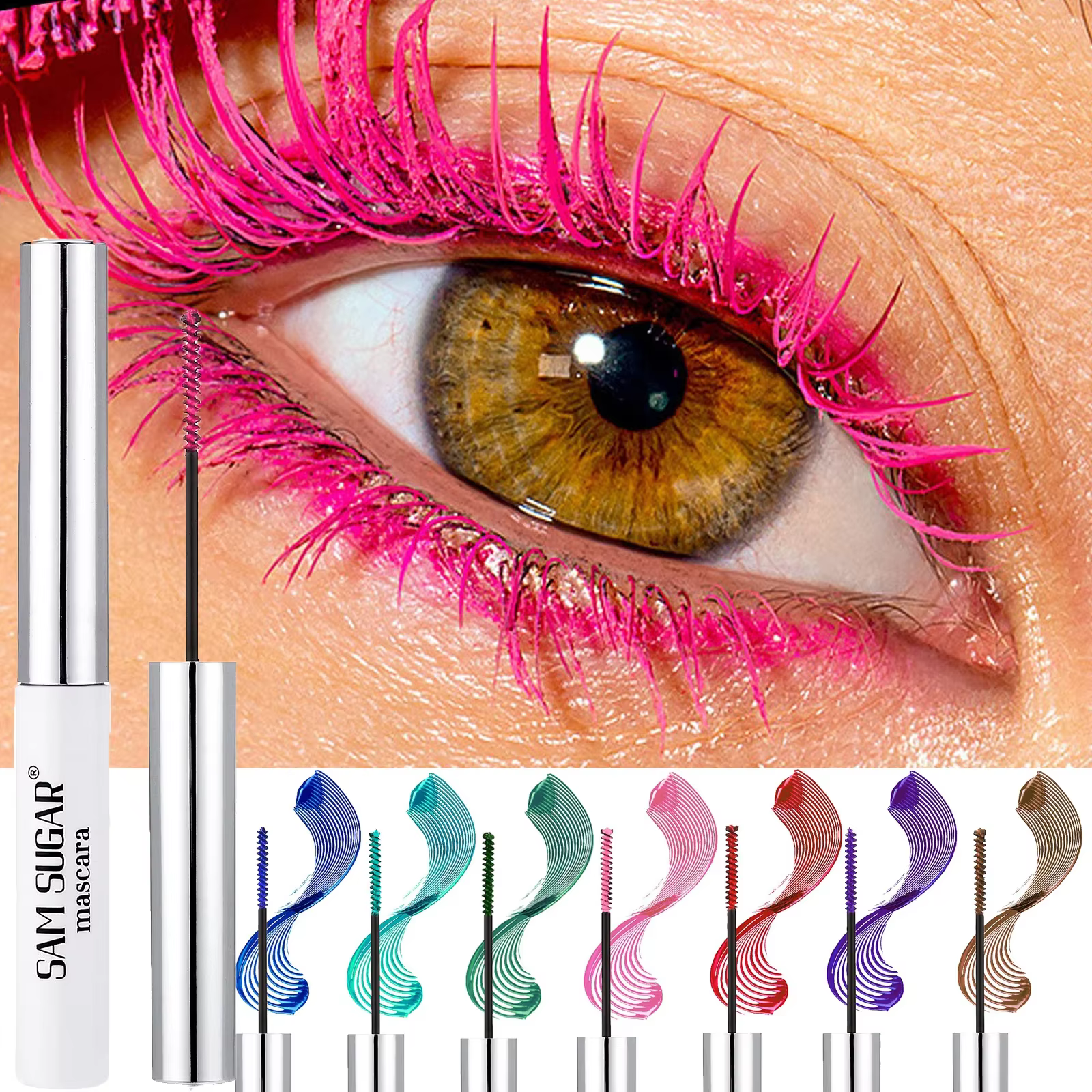 Mascara mince coloré imperméable à l'eau séchage rapide cils recourbés