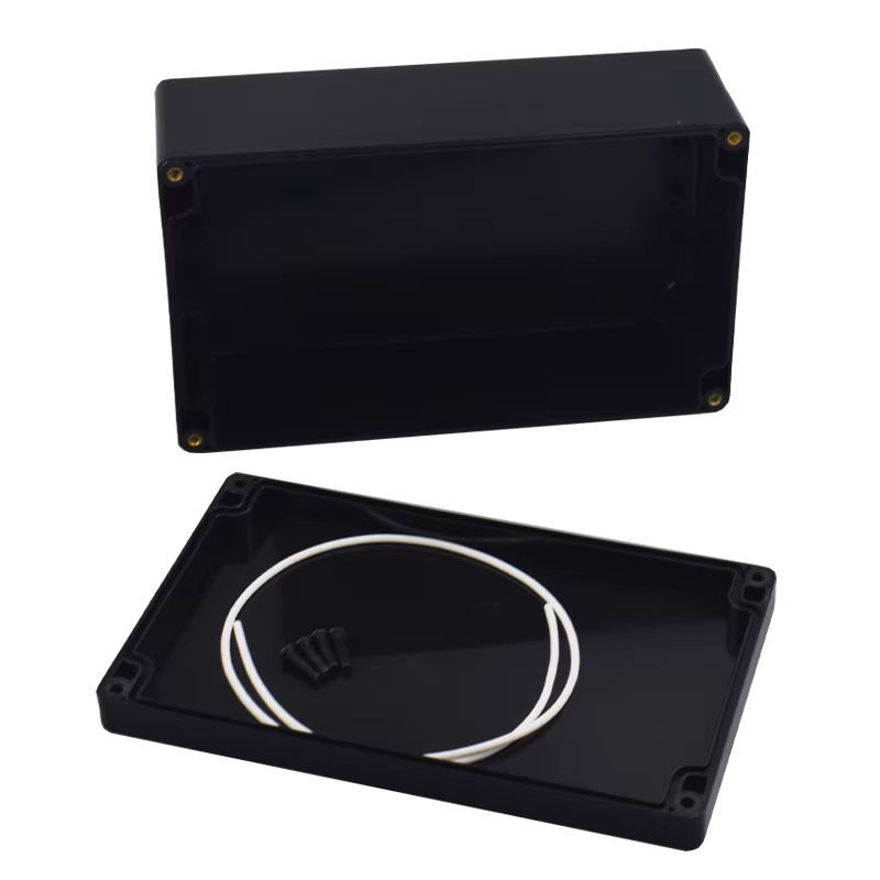 Boîtier de boîte étanche ABS, coffre-fort électronique, boîtes en plastique, boîte de jonction de fil noir, organisateur en plastique, boîtier étanche IP67