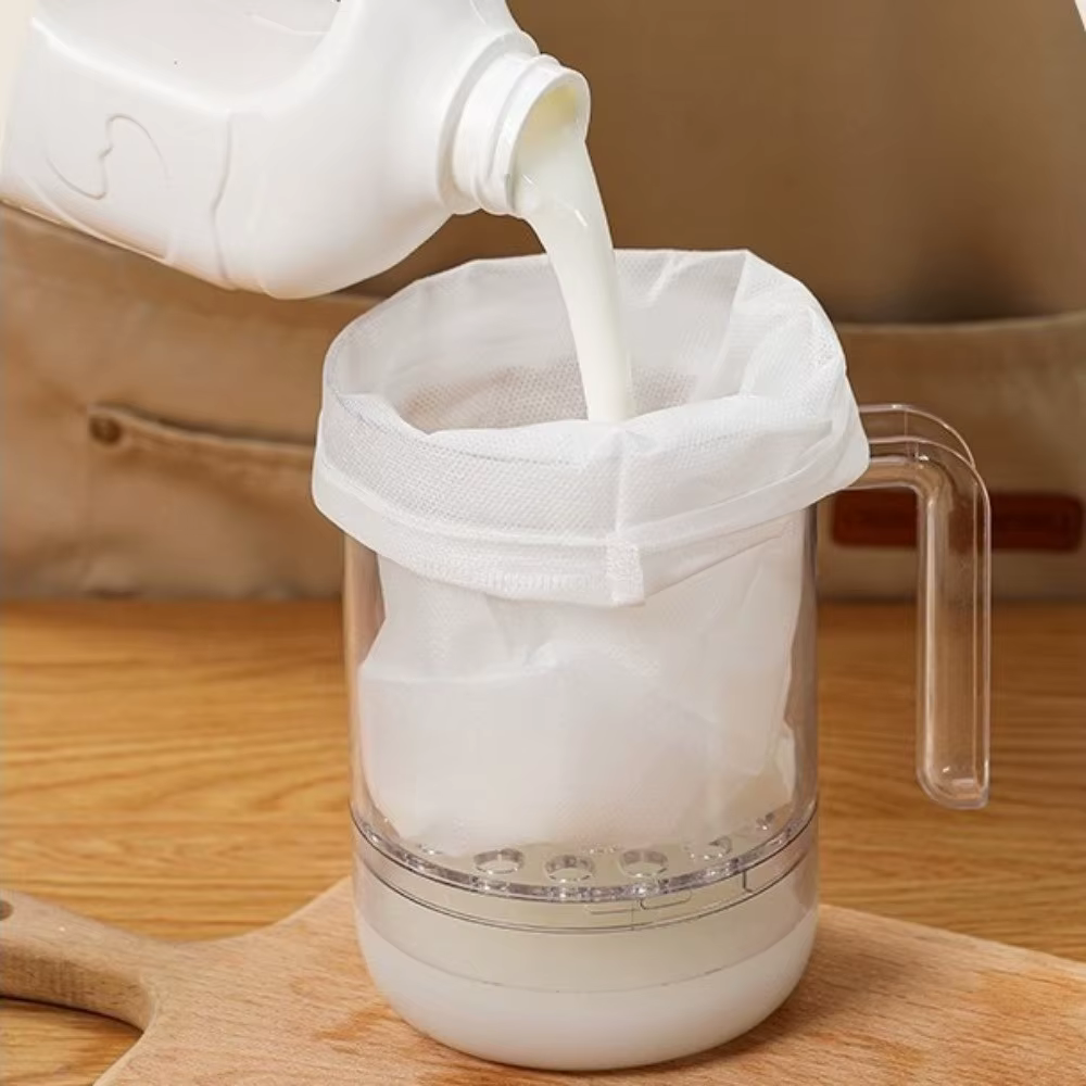 Passoire à yaourt grec réutilisable avec couvercle, séparateur de lactosérum épais et crémeux, sans effort, filtre à yaourt au fromage fait maison, fabrication du fromage