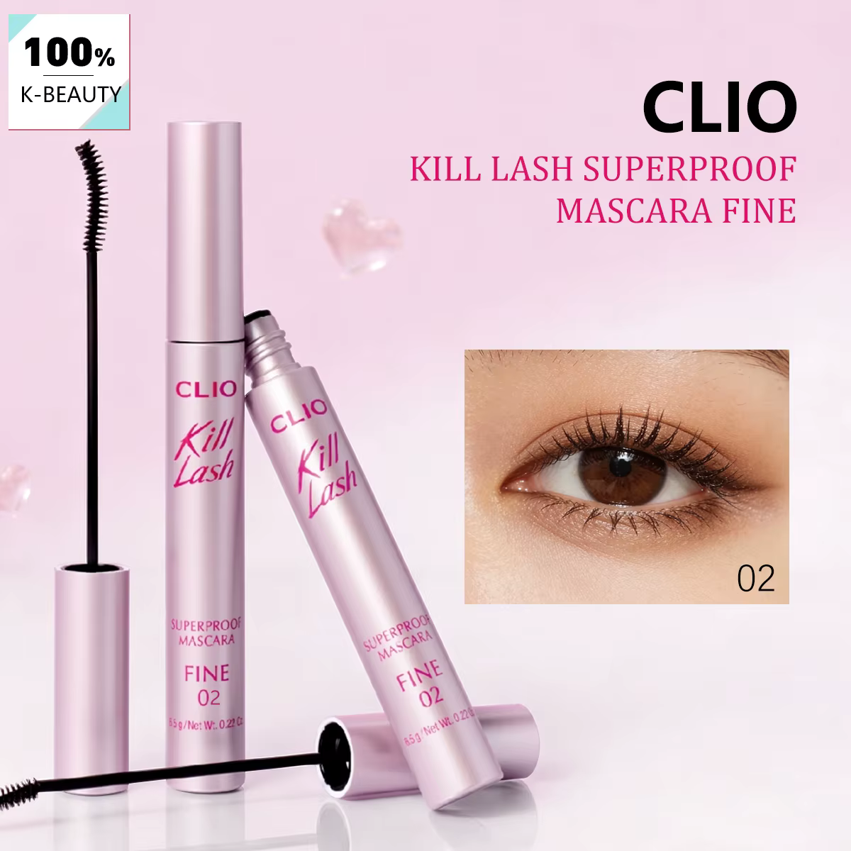 Clio Kill Lash Superproof Mascara FINE 02 Mousse Brown