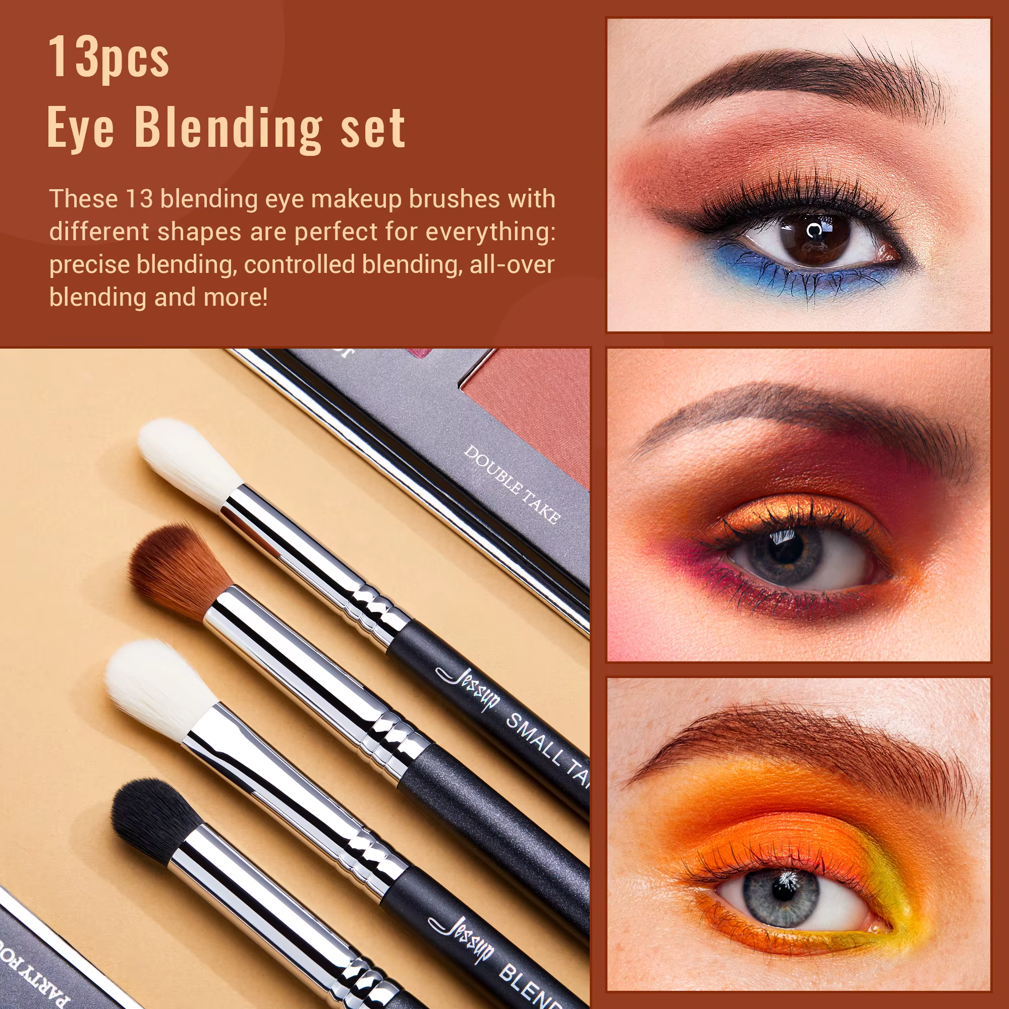 Jessup-Ensemble de pinceaux de maquillage pour les yeux
