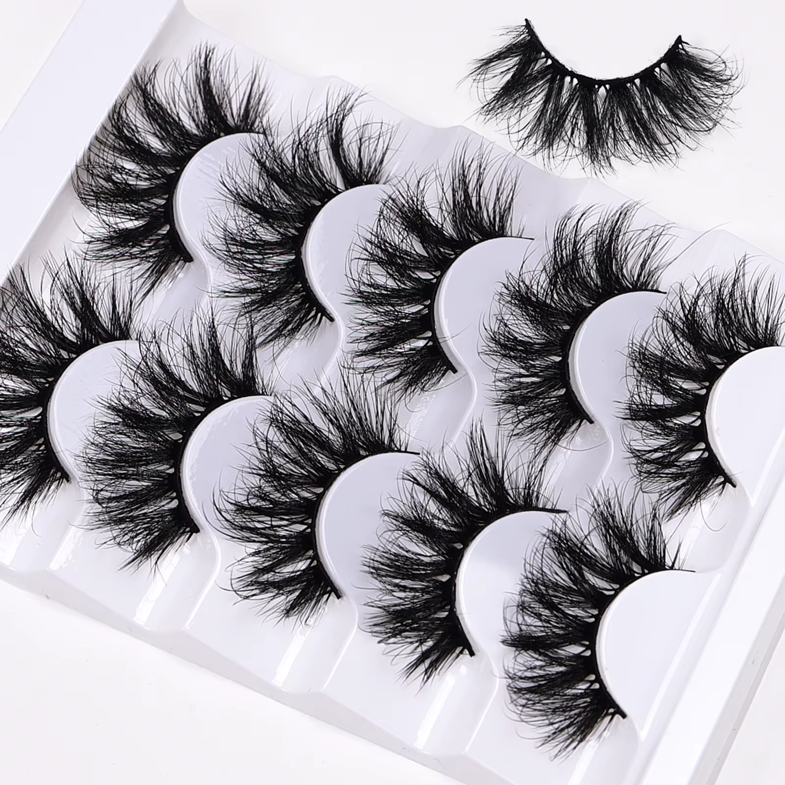 5 paires de faux cils en vison synthétique