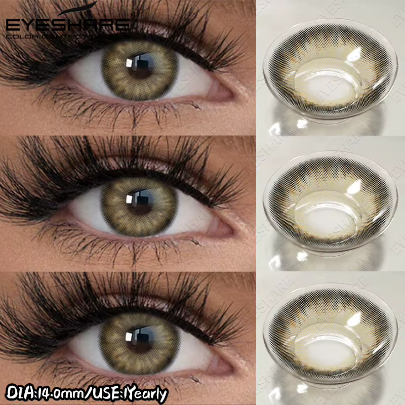 EYESHARE 1 Paire de Lentilles de Contact Colorées pour les Yeux Marron