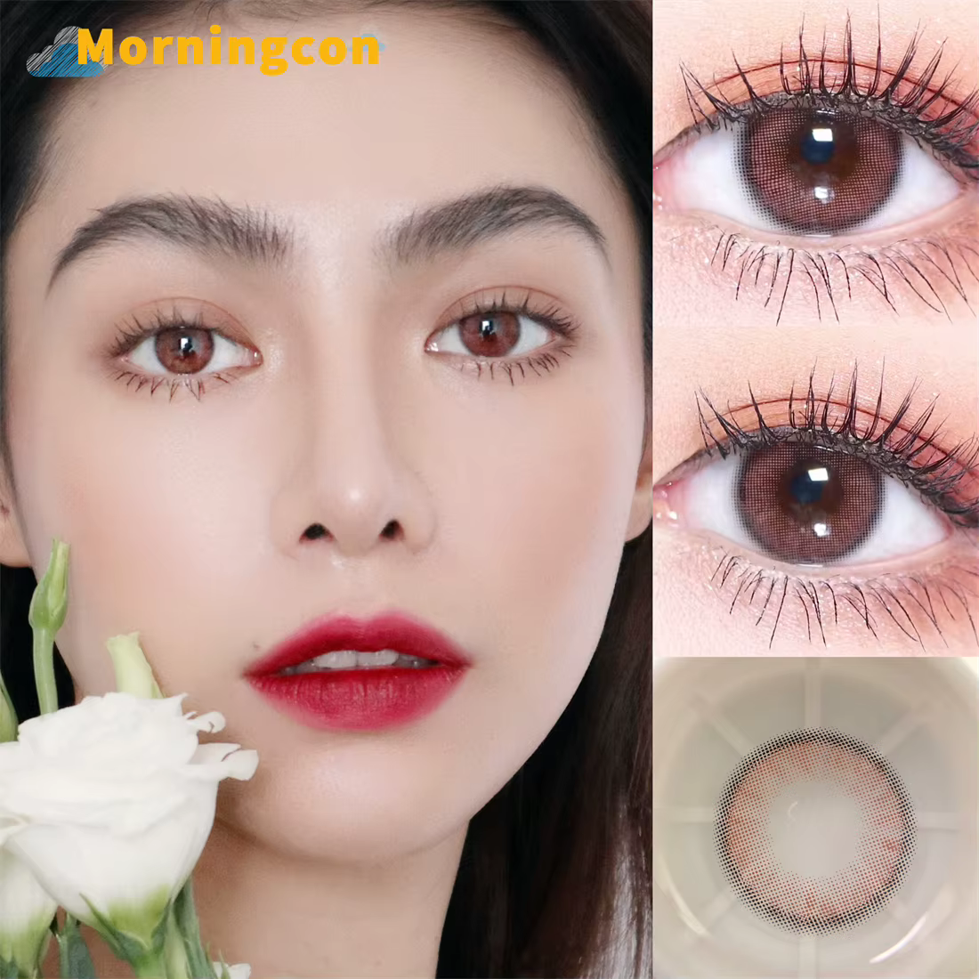 MorFight-Lentilles de contact ambrées brunes pour les yeux