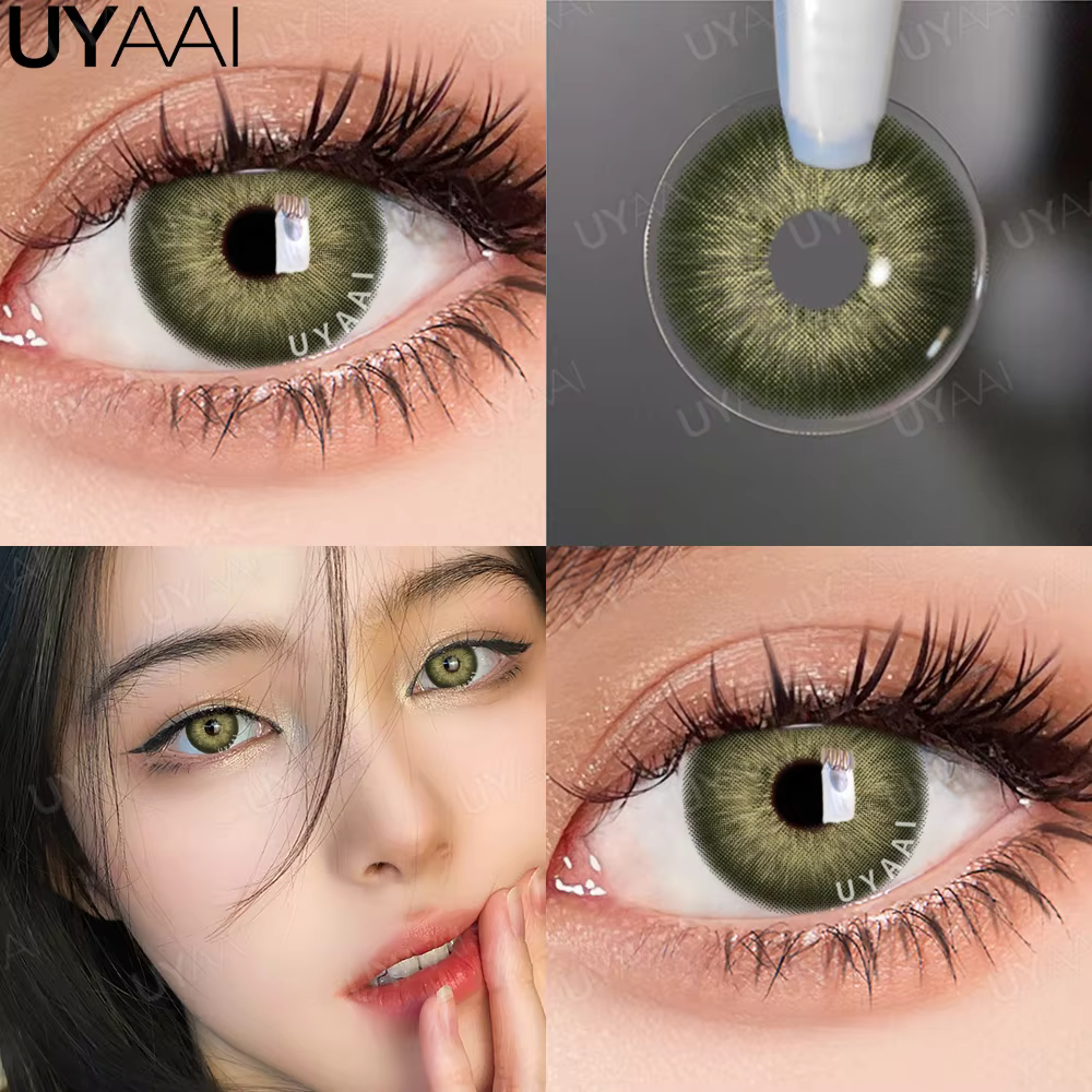 UYAAI 1 paire vert Cosplay élèves colorés pour les yeux lentilles de Contact haute qualité