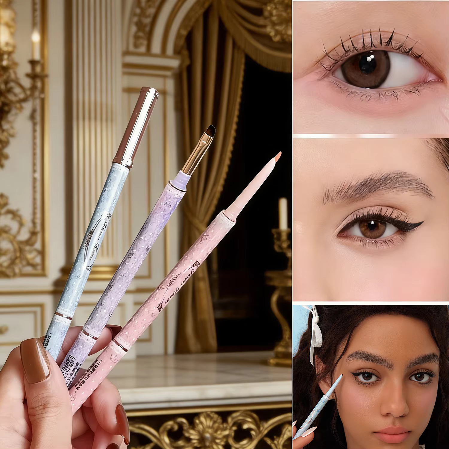 Crayon gel pour les yeux imperméable longue durée Flower Knows Bunny Garden - Maquillage quotidien naturel anti-bavures