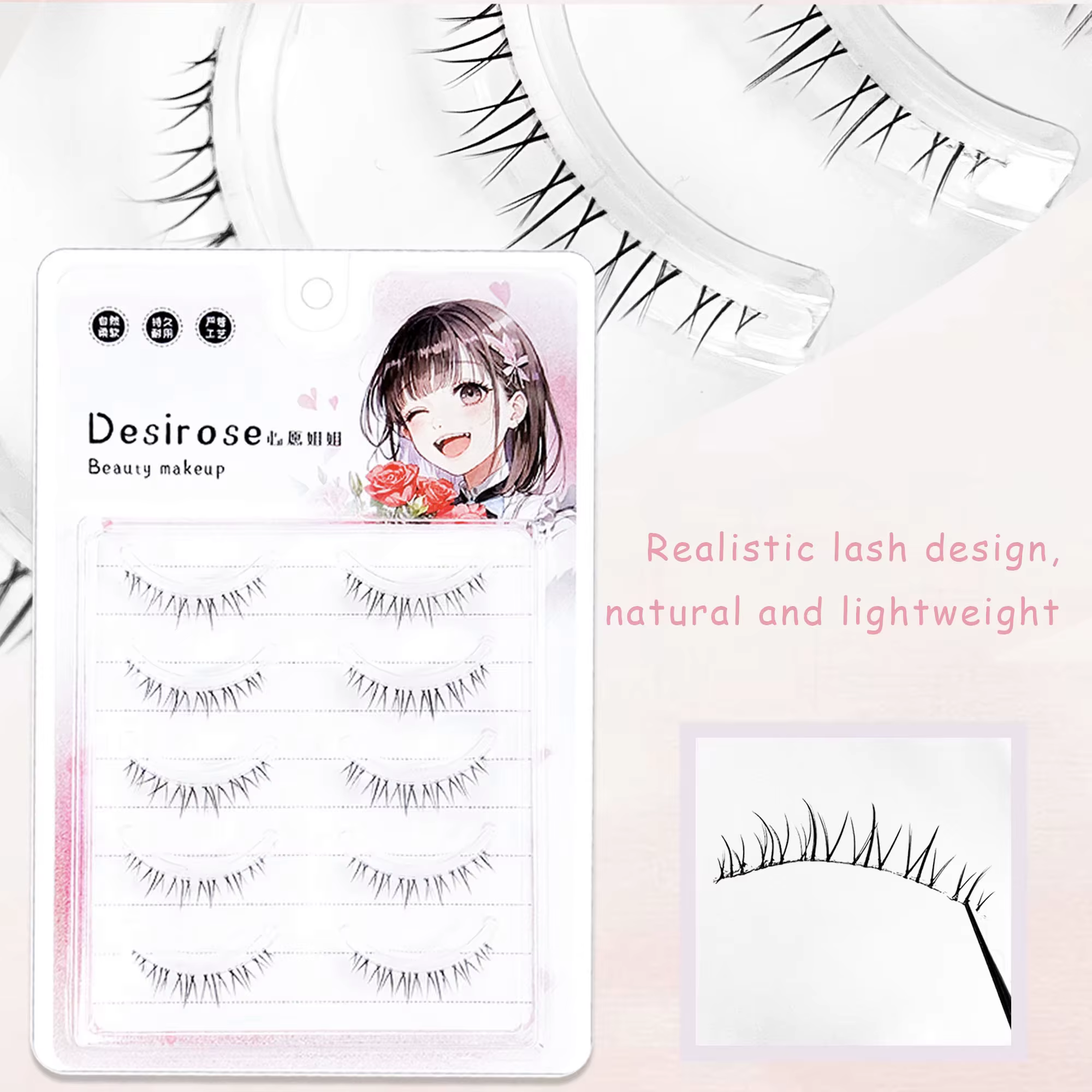 5 paires de cils Manga