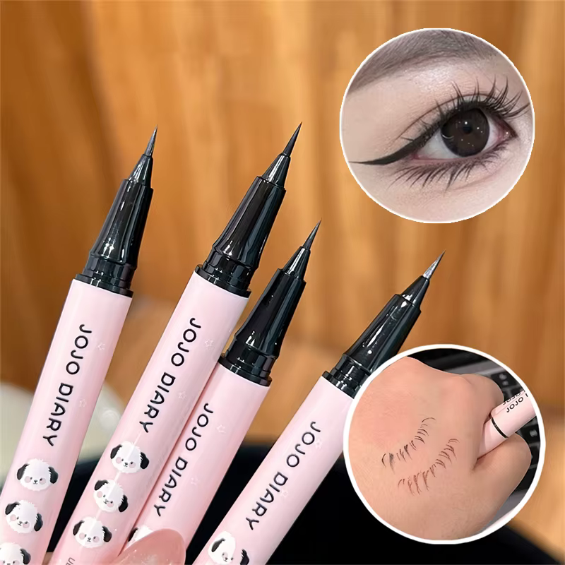 Stylo Eyeliner Liquide Ultra Fin 3 Couleurs Noir Imperméable Marron Effet Nacré Maquillage Yeux Grands et Lisses Séchage Rapide Cosmétique Femme