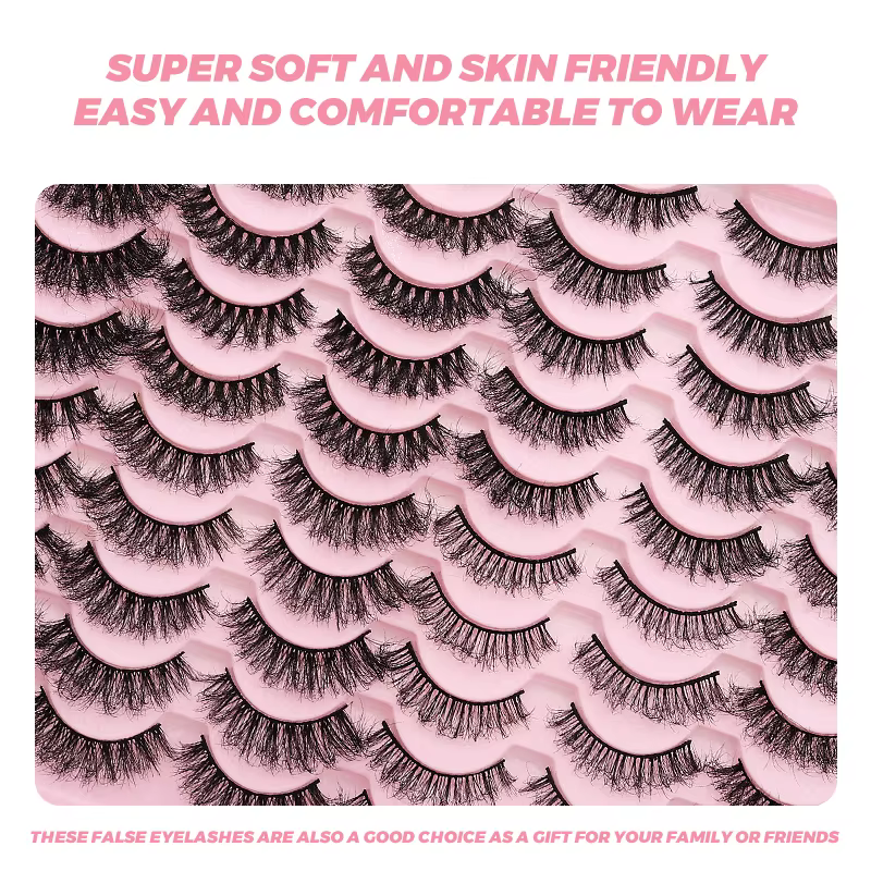 40 paires de cils de vison moelleux doux maquillage épais Faux