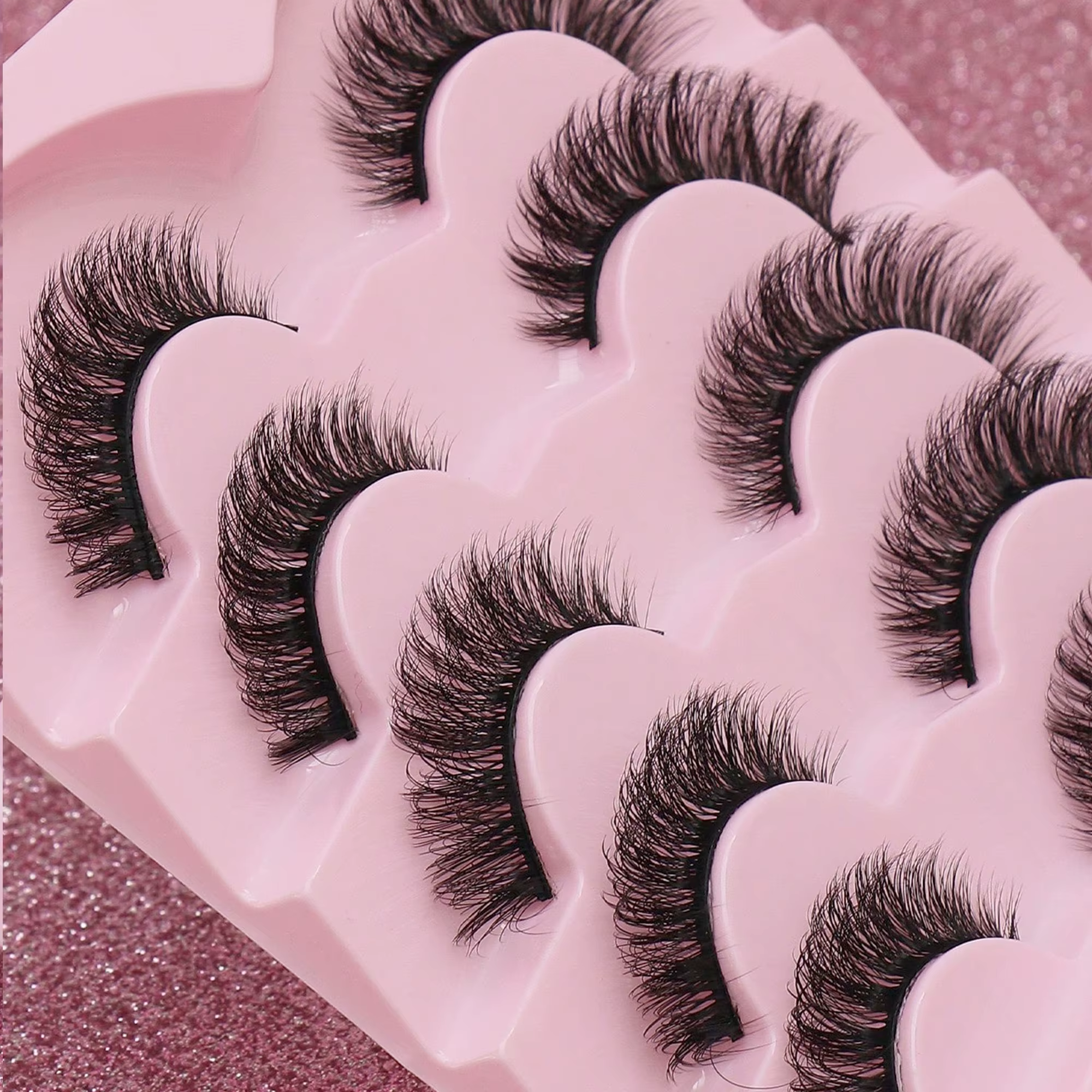 5 paires de cils yeux de chat Faux