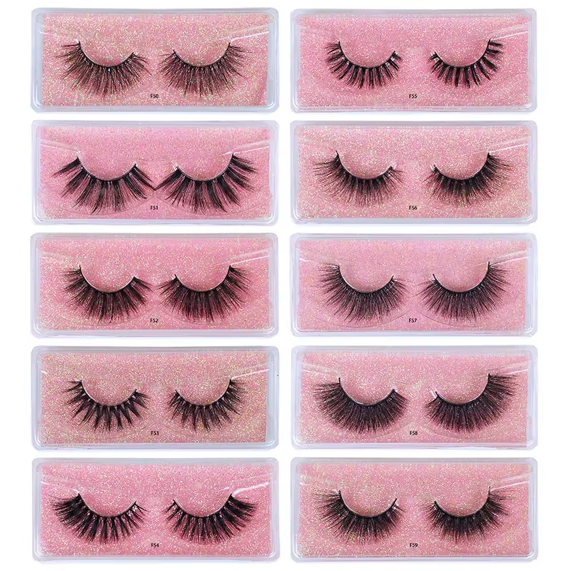 10 paires de faux cils en gros 3D