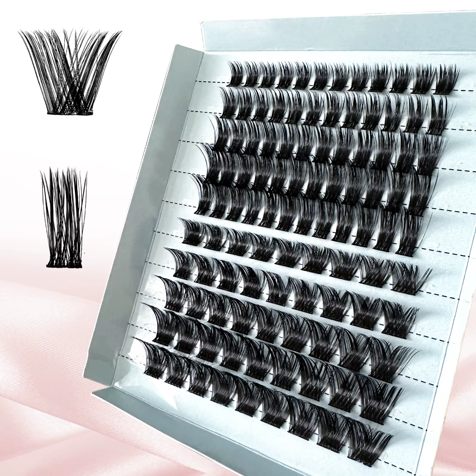 Faux-Cils en Faux Vison Naturels Réutilisables, Mélange de Cils Segmentés, Très Doux, Grande Boîte, Abordable GT, DIY