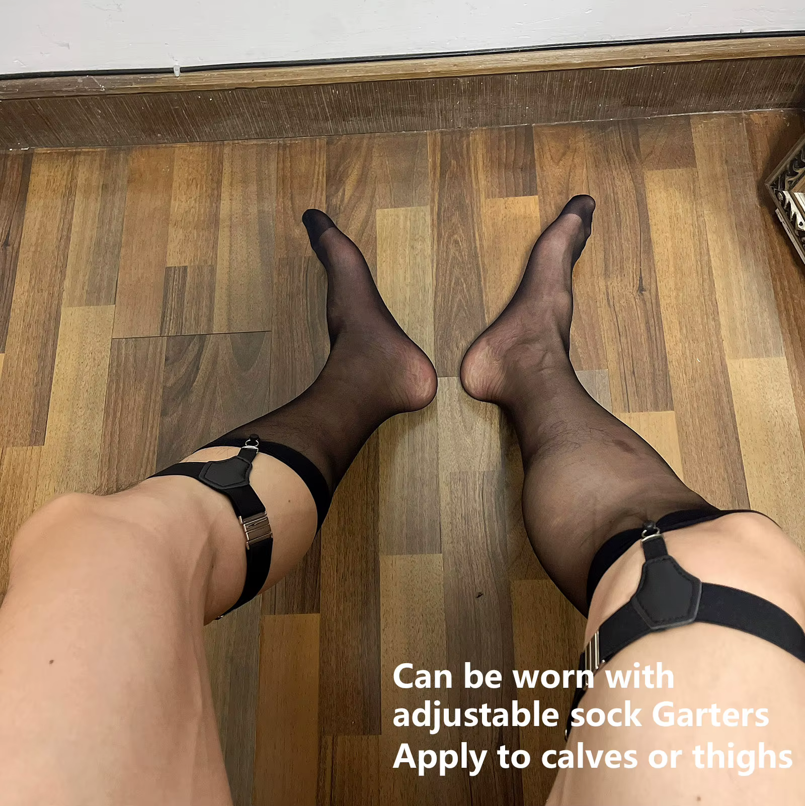 Bas transparents pour hommes, chaussettes longues transparentes et Sexy, Ultra-fines, élastiques, pour robe d'affaires, bas transparents