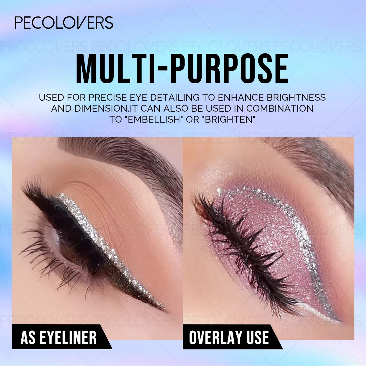 1PC Eyeliner bleu ciel avec des couleurs nacrées éblouissantes et des effets scintillants