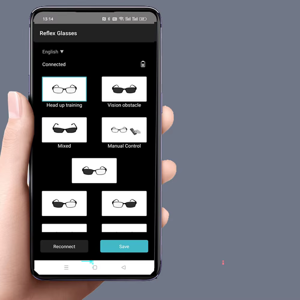 Lunettes réflexe Coordination oculaire Interférence visuelle entraînement tête haute Football basket-ball technologie intelligente lunettes d'entraînement