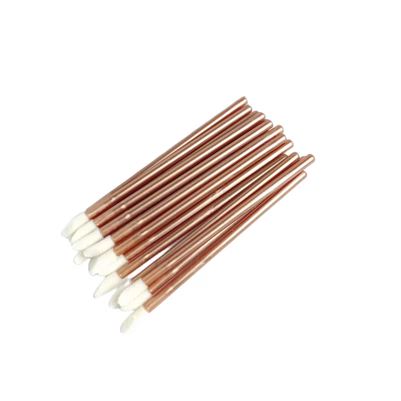 Brosse à lèvres jetable brillante série or Rose