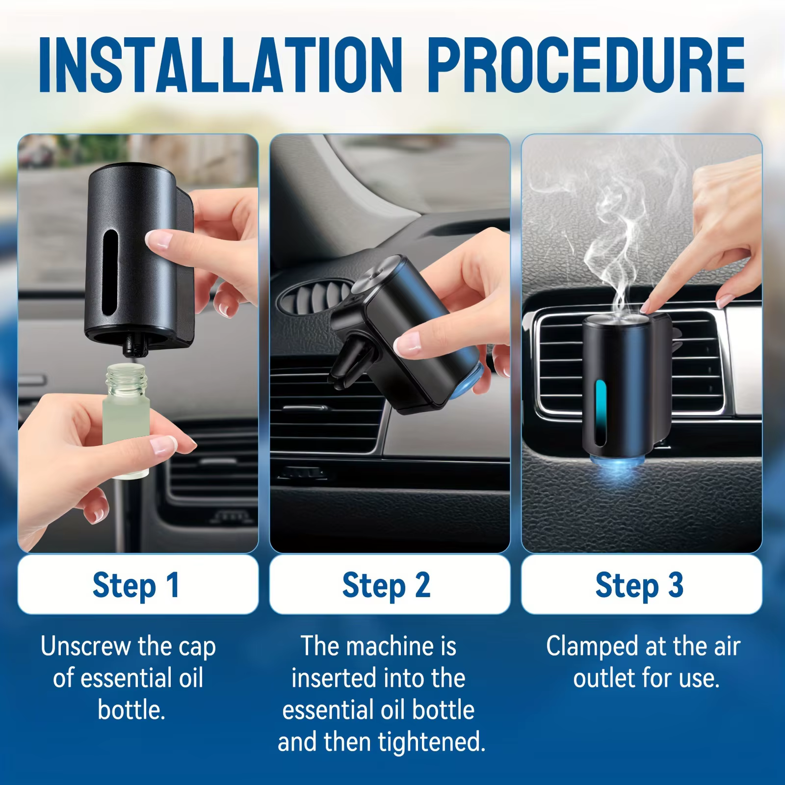 Désodorisant électrique pour voiture, diffuseur d'arôme automatique, ventilation de voiture, huile essentielle, humidificateur de brume, diffuseur de parfum, aromathérapie