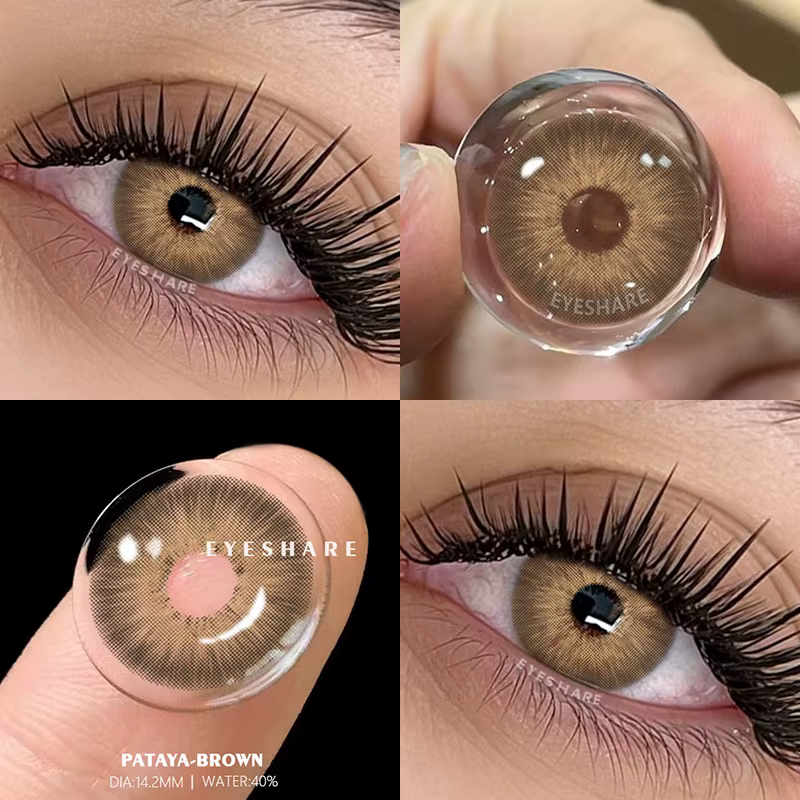 AMARA Lentilles de contact de couleur marron Look naturel