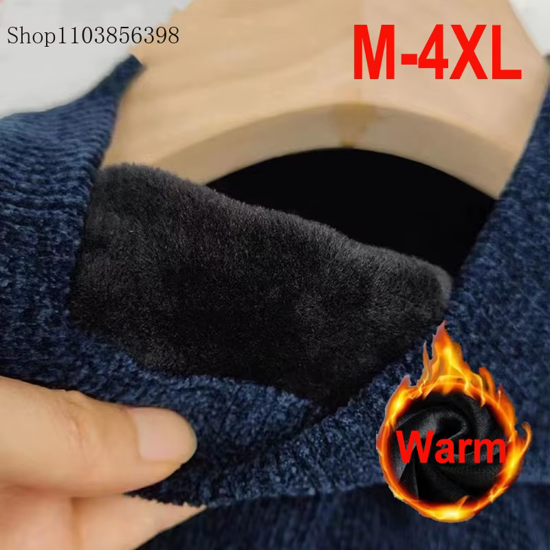 Pull homme laine chaud pulls col rond tricot hiver Fit hauts mâle épais tricots hommes pulls chemise à bascule grande taille 4XL 3XL