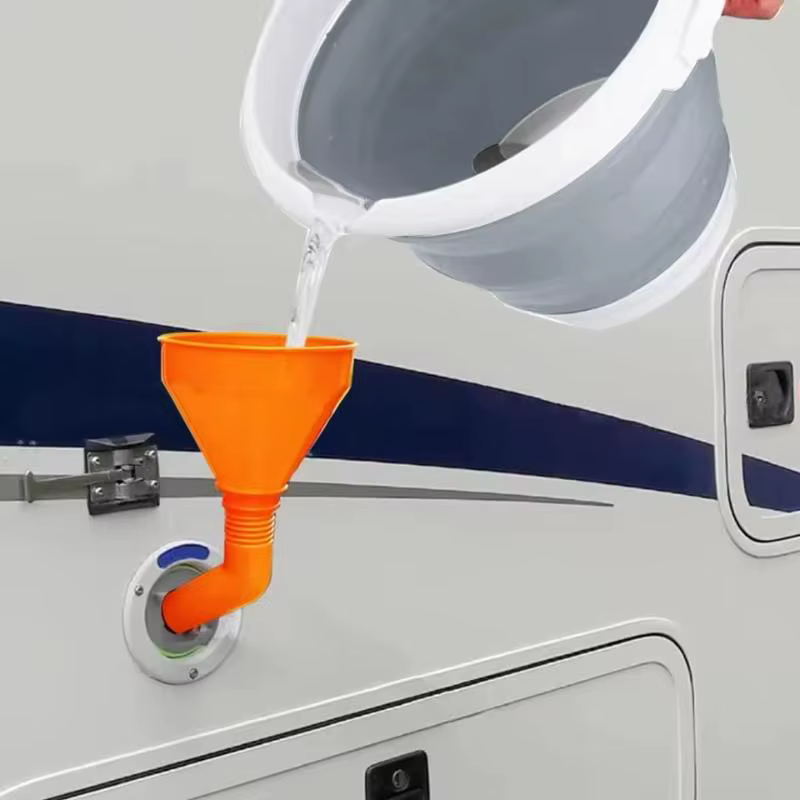 Entonnoir de remplissage d'eau pour camping-car avec fonction de rinçage, matériau durable pour le camping et les voyages routiers