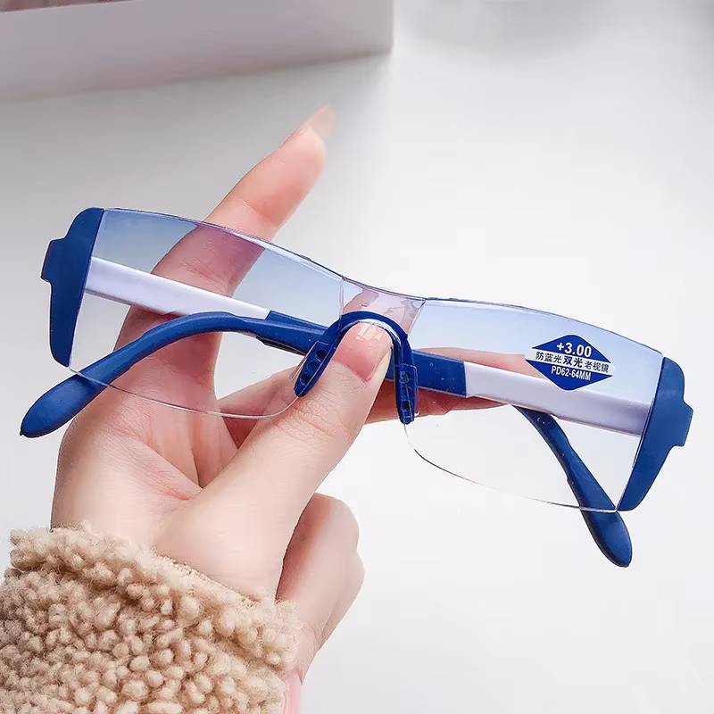 Lunettes de lecture bifocales, lunettes de presbytie tendance, lunettes pour la vue de près et de loin +1.0 à +4.0, anti-lumière bleue, lunettes pour hommes, transparentes