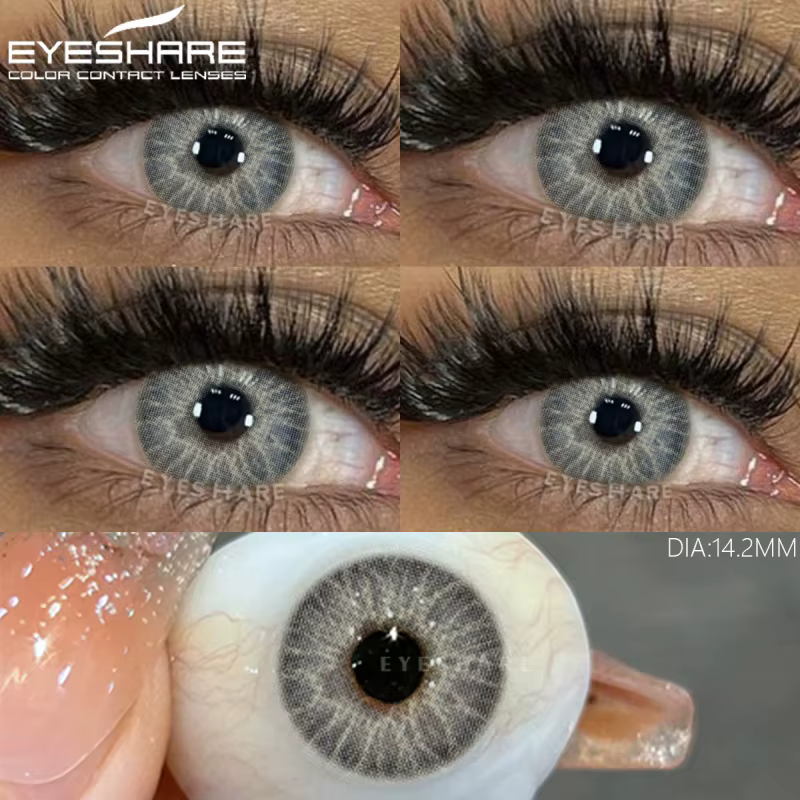 EYESHARE 1 paire de lentilles de contact colorées pour les yeux mode contacts oculaires gris