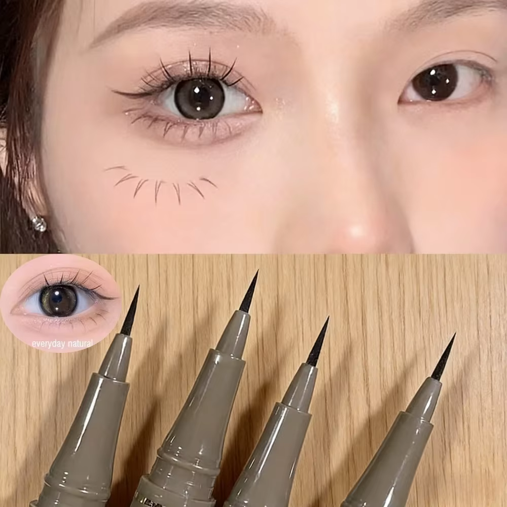 Eyeliner liquide imperméable 4 couleurs pointe ultra fine maquillage coréen longue durée facile pour les débutants noir brun thé froid marron
