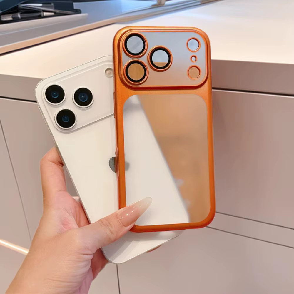 Coque de téléphone fine translucide givrée plaquée orange cosmique officielle pour iPhone 17 Pro Max Air Series, housse pare-chocs pour étui 17 Pro