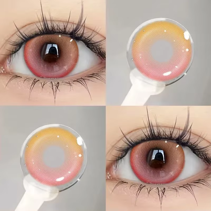 KSSEYE 2 pièces Cosplay Anime lentilles de Contact colorées pour les yeux élèves verts avec myopie